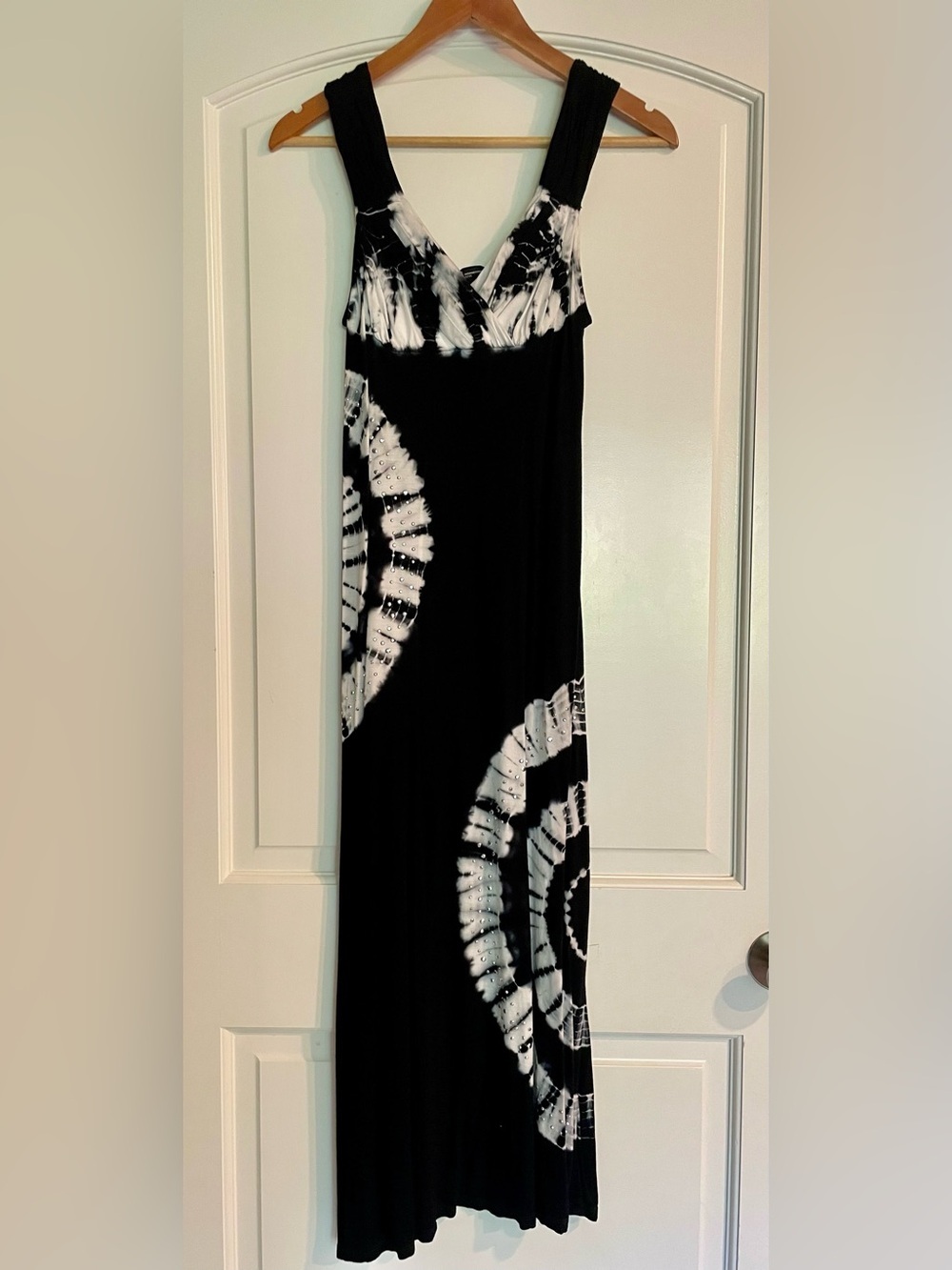 INC International Concepts Black & White Tie-Dye Maxi Dress Size Petite